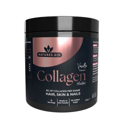 Natures Aid Collagen Shake Powder 8000mg Vanilla 225g